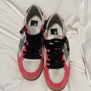 Golden Goose Pink and Gray Sneakers